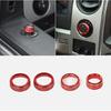 4X Headlight 4WD Switch Cover Control Knob Ring Trim for Ford F150 2009-2014 Red