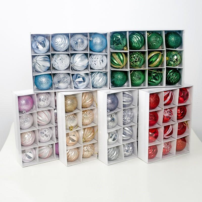12Pcs/box 6cm Christmas Ball Ornaments Xmas Tree Hanging Ball Ornaments Christmas Decorations for Home 2025 New Year Gift