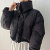 Damen Winter Skinny Langarm Revers Kurz Warm Verdickt Vintage Bequem Jacke