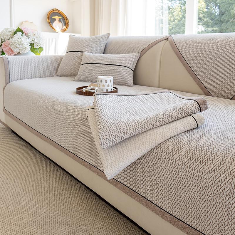 Living Room Light Luxury Simple Sofa Cushion Chenier Non-Slip Straight Row Sofa Cover Four Seasons Universal Breathable Sofa Cover