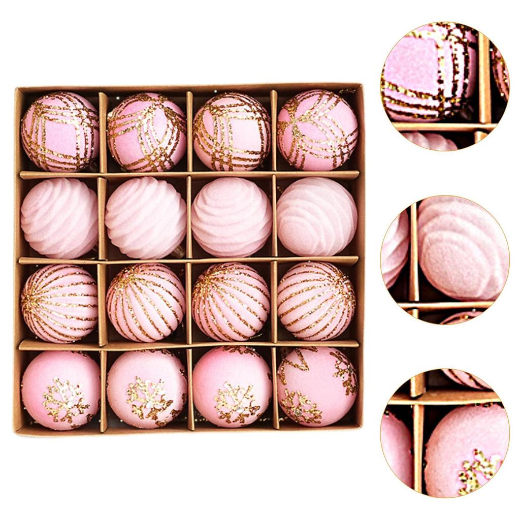 16x Christmas Balls Christmas Tree Baubles DIY Lightweight Shatterproof Party