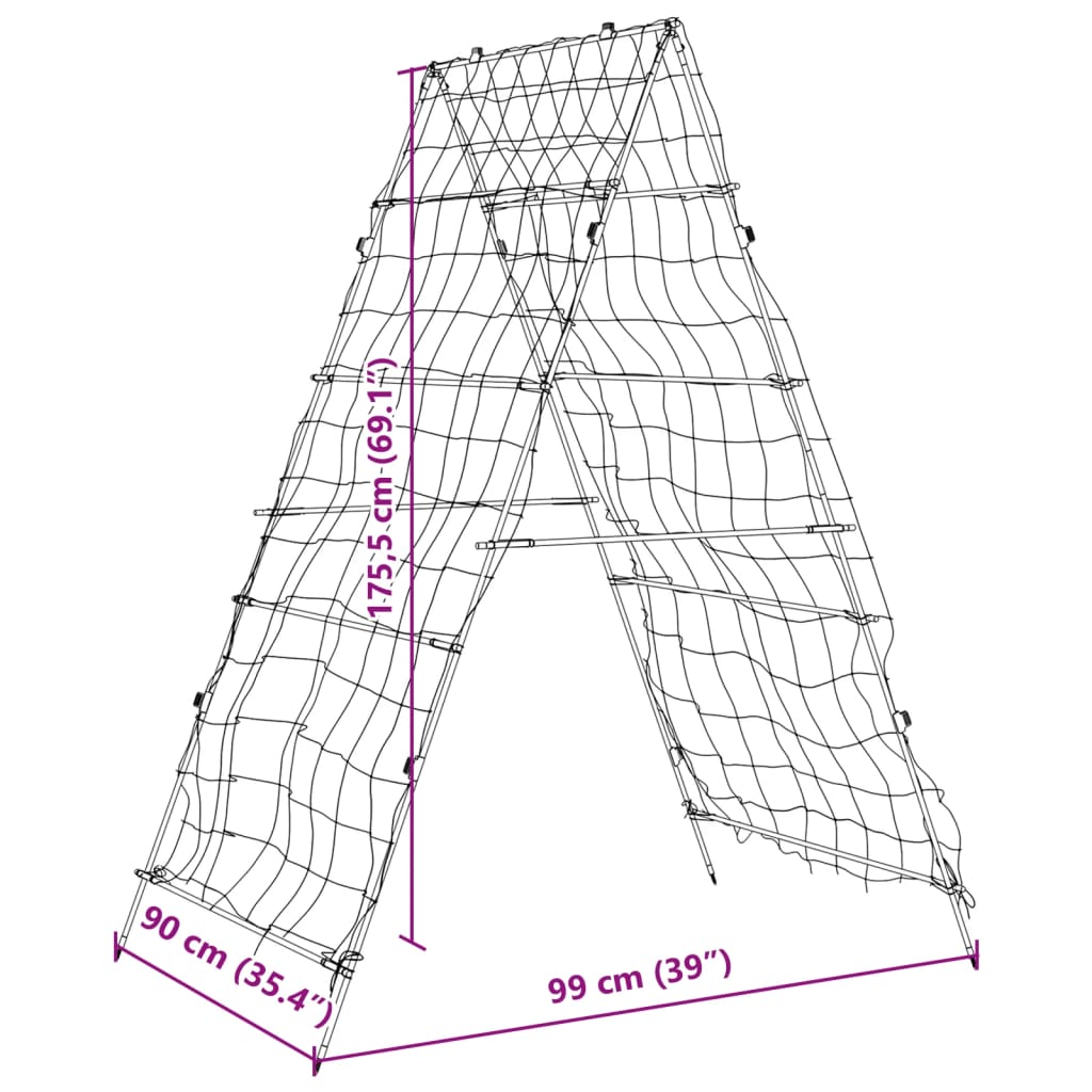 Plant Support A Frame Trellis 99 x 90 x 175.5 cm Steel
