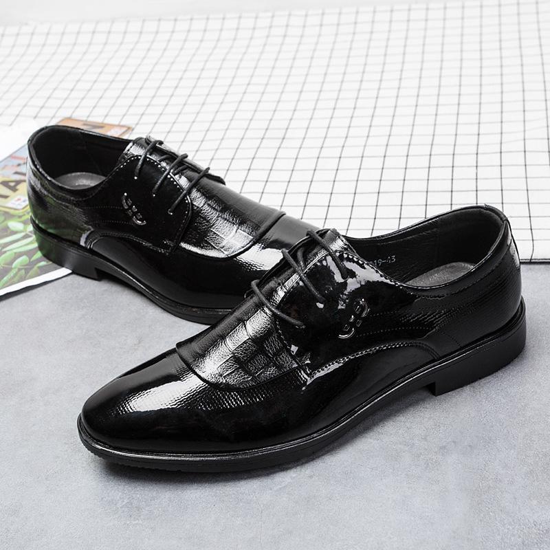 Whoholl Fashion Pointed Toe Dress Shoes Men Loafers Patent Leather Oxford Shoes for Men Formal Mariage Wedding Shoes Party Flats