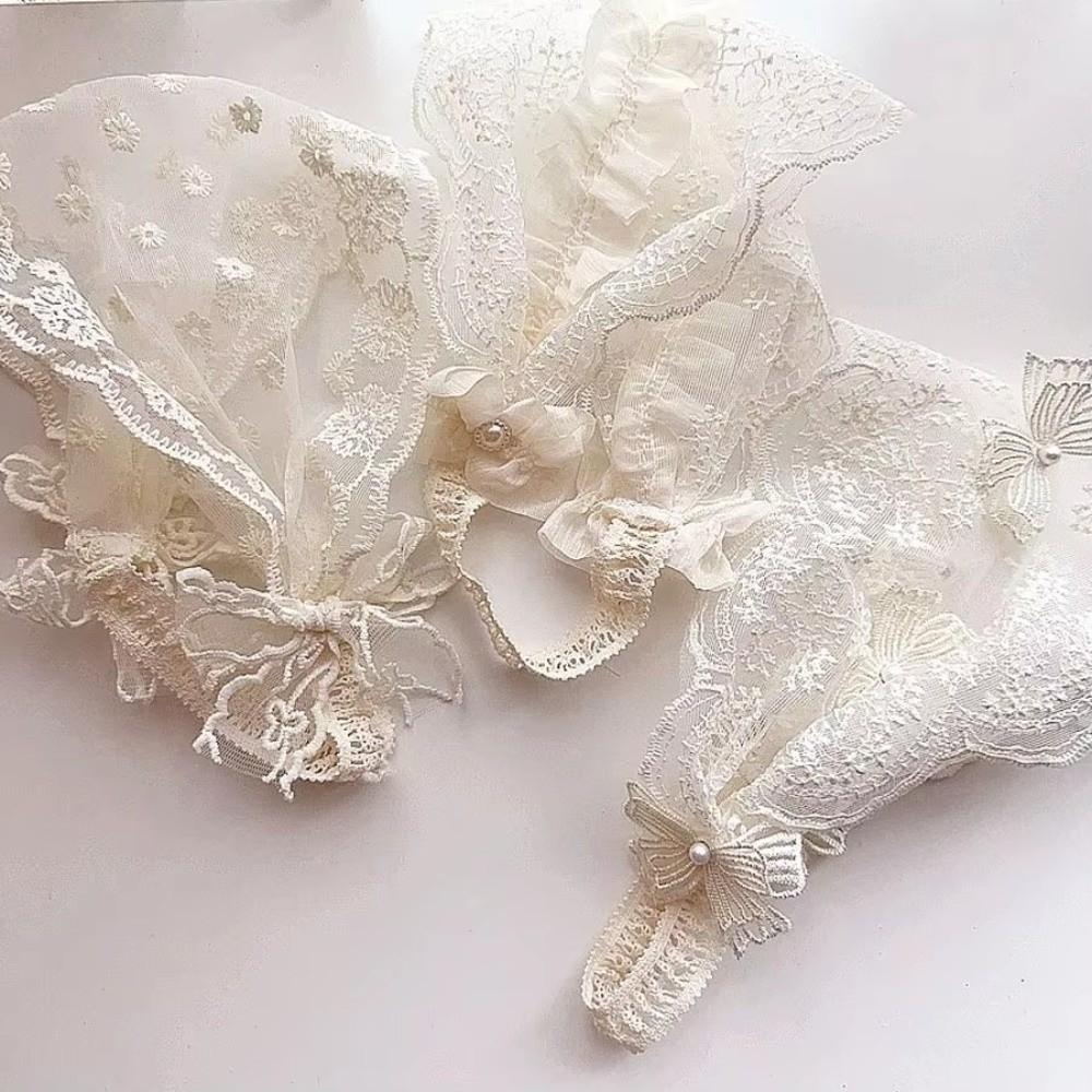 Newborn Infant Accessories Hollow Headband Elastic White Headwear Cute Lace Flowers Headpiece Princess Girl