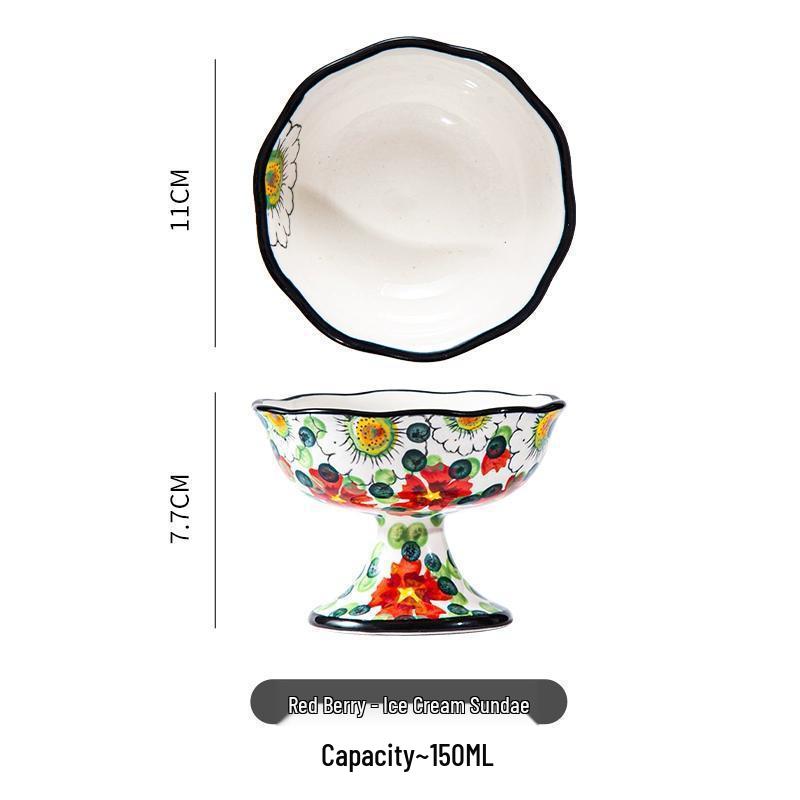 Керамическая чашка для десерта и мороженого: Высокая миска для мороженого, салата, молочного коктейля или пудинга.