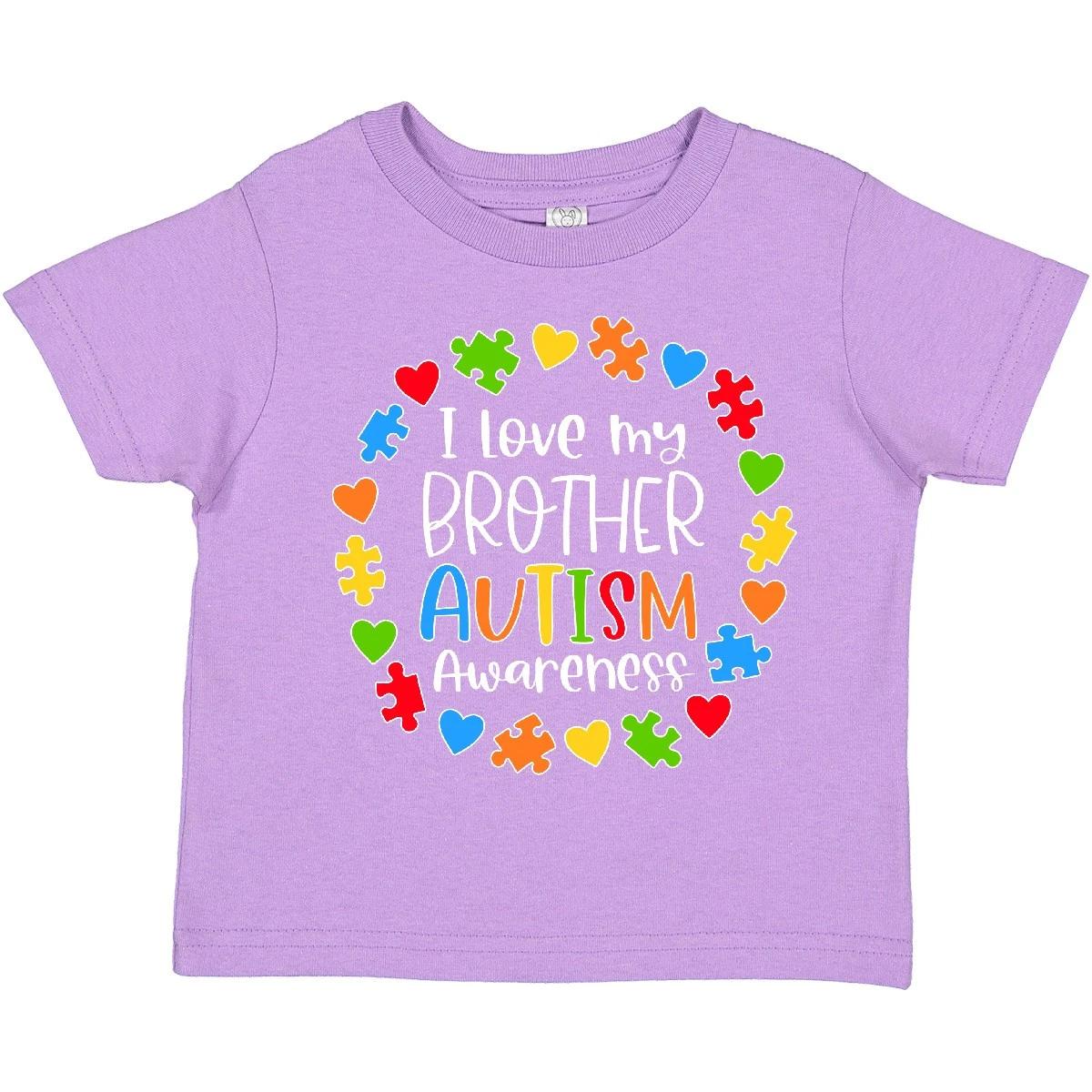 Inktastic I Love My Brother Autism Awareness Toddler kids boys T-Shirt Big Little Sister 150