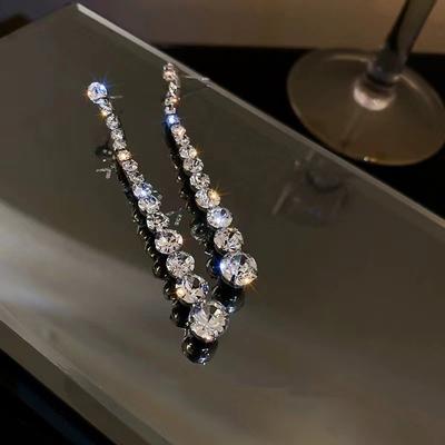 Blitz Diamant Quaste Lang Temperament Nische Persönlichkeit Hohes Design Ohrstecker Damen