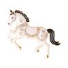 Enamel Horse Brooch Rhinestones Inlaid Horse Lapel Pin Retro Horse Brooch Pin Men Women Outfit Accessory for Clothes Hats Bags Scarves