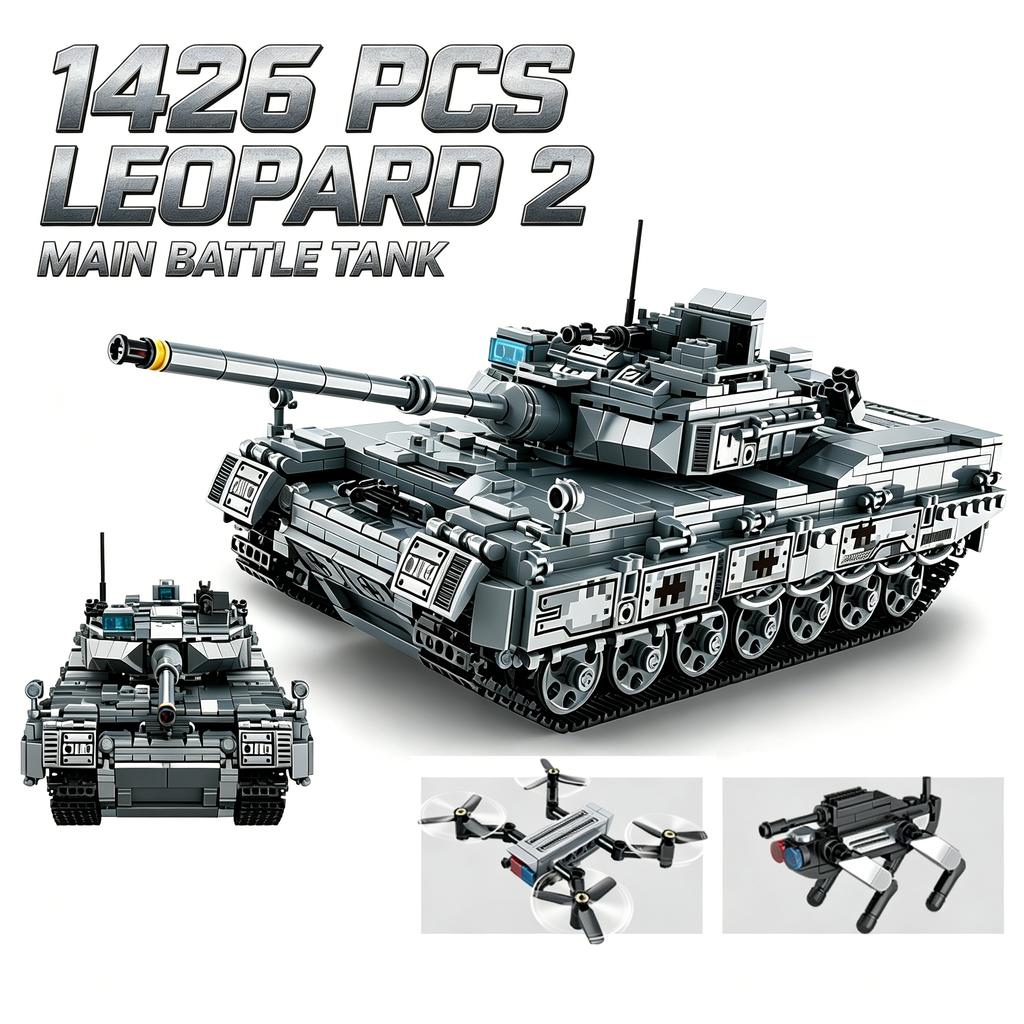 1422+PCS Leopard 2A7 Main Battle Tank Building Blocks Military Army Soldiers Bricks Model DIY Assembly Toys Xmas Birthday Gift