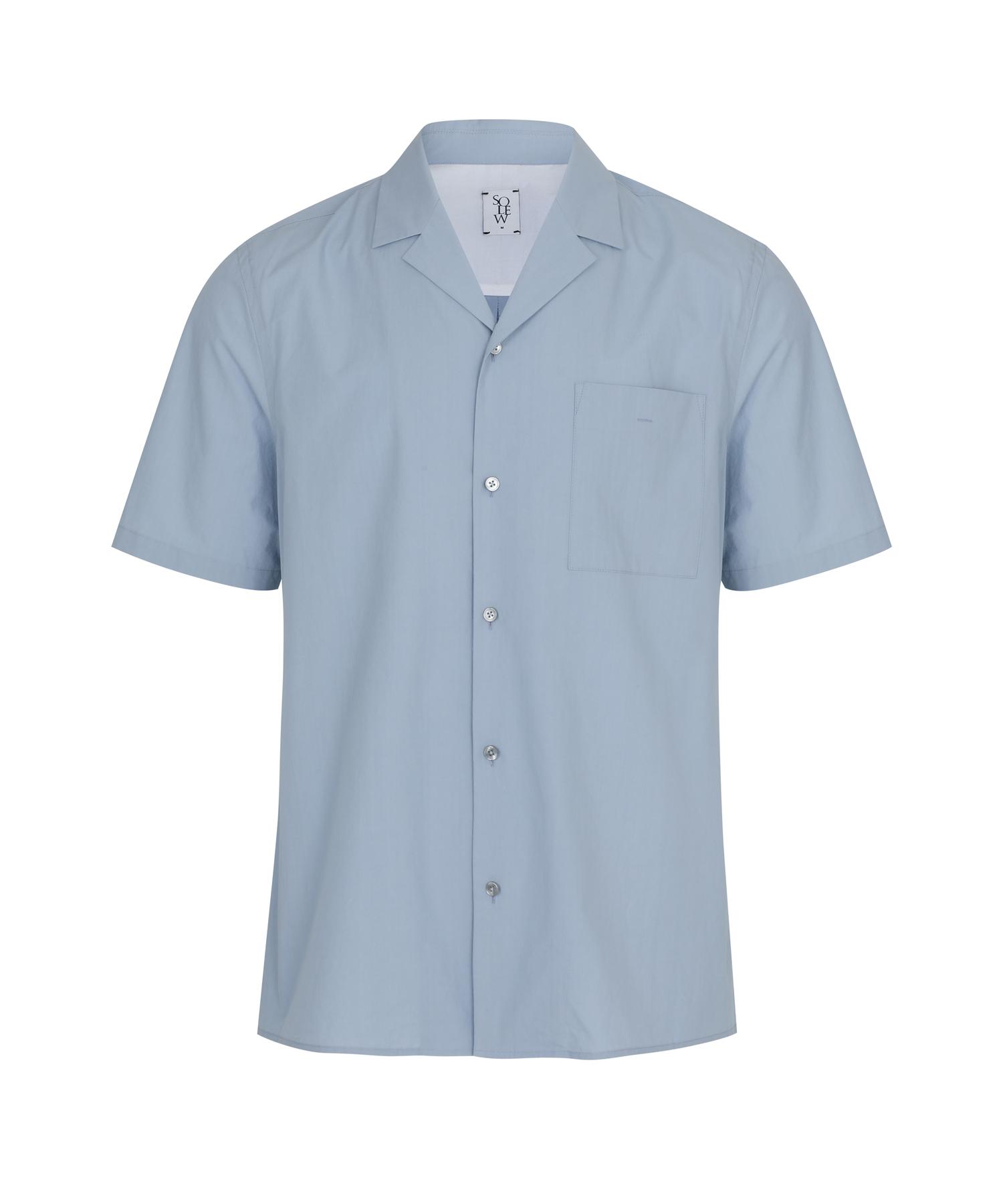 Soru Open Collar Short Sleeve Shirt_Blue L