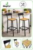 Hokery Barowe 2 Szt Z Oparciem Taboret Zestaw Loft Dąb 30X40X90 | Begryf