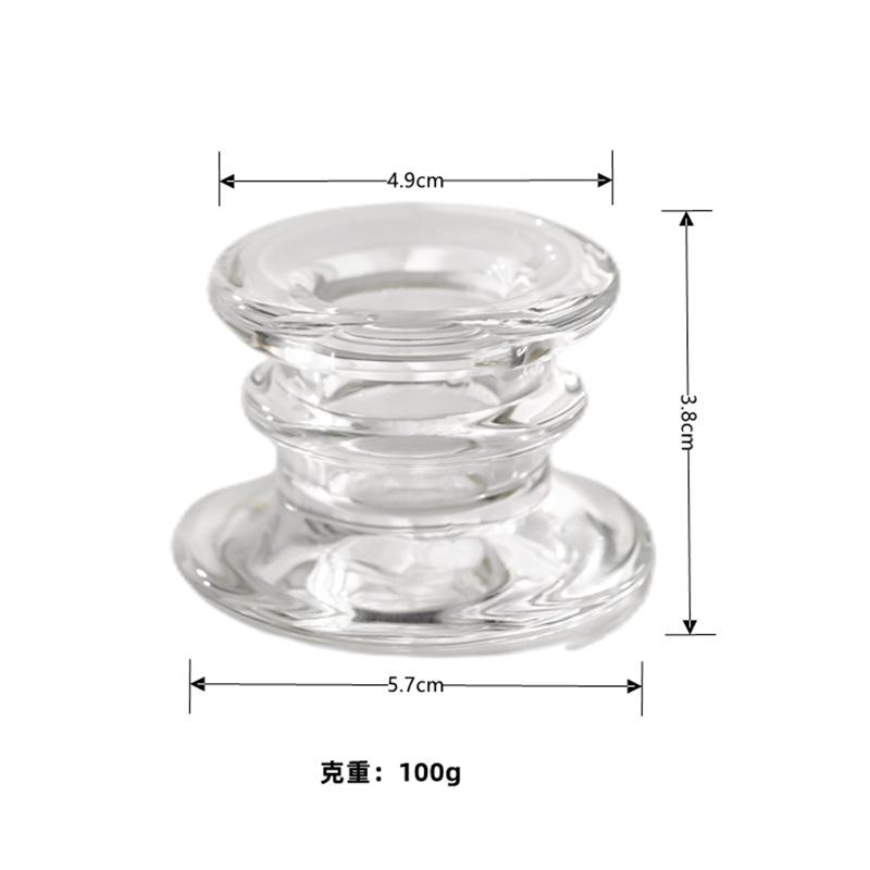 European Simple Glass Candlestick Household Pole Wax Base Romantic Dining Table Creative Home Decoration