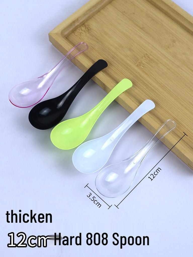 Individually Wrapped Thickened Plastic Disposable Soup & Dessert Spoon