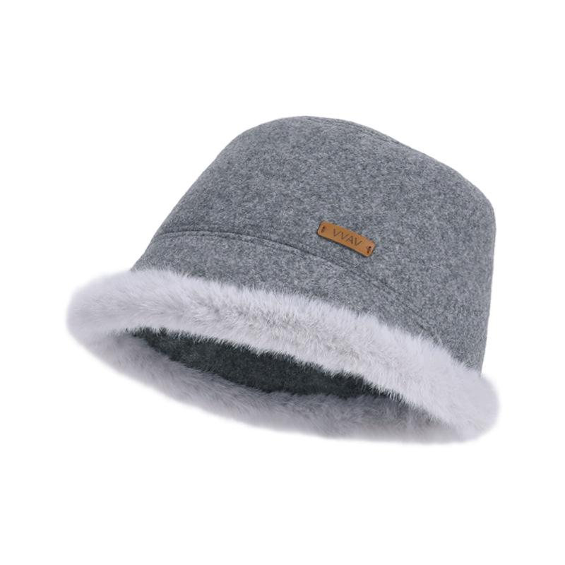 

Осенне-зимняя бархатная теплая шляпа женская шляпа рыбака в британском стиле шляпа-панама для большой головы серый