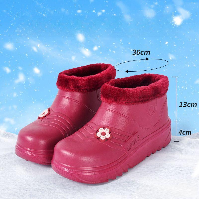 Plus Velvet Women's Snow Boots, Warm Rain Boots, Waterproof Rain Boots, Kitchen Work Shoes