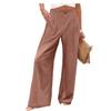 Pantaloni Lunghi Comodi a Vita Alta con Bottoni ed Elastico, Pantaloni Casual Larghi Dritti da Donna, Estate 2026