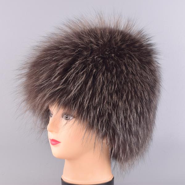 Winter Fur Hats for Women Natural Arctic Fox Fur Warm Thick Knitted Fashionable Stylish Girls Outdoor Snow Skull Beanie Hat