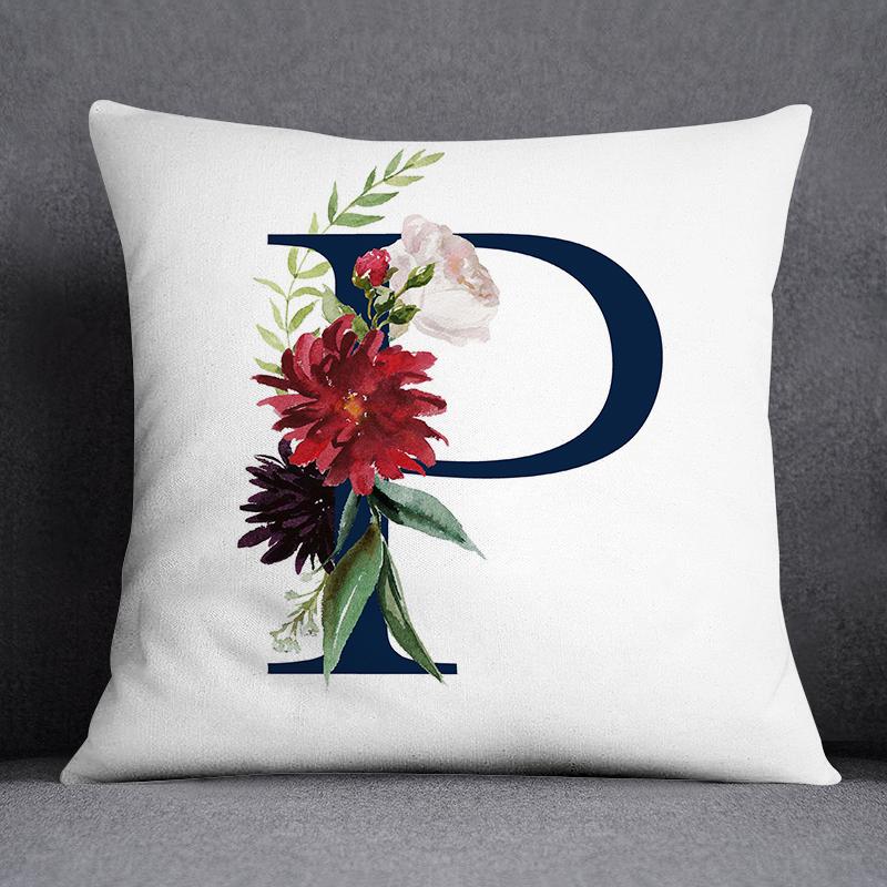 

Наволочка из персиковой кожи, декоративная наволочка с цветочным узором и буквами, квадратная наволочка, декоративная наволочка для домашнего офиса 50x50cm