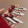 Red Polka Dot Pearl Duckbill Clip – Versatile Whitening Bangs & Sideburns Hairpin
