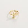 Adjustable Open Ring In 18K Gold Plated Copper With Q-Style Alphabet Letter Design Men Women
