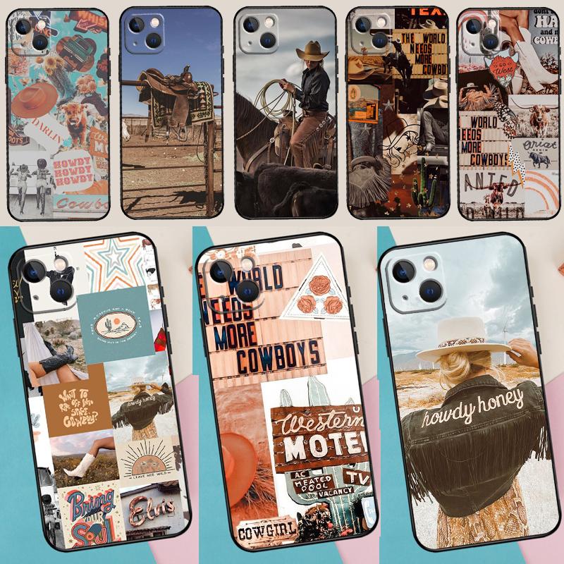 Cowboy Cowgirl Howdy Western Boho Phone Case For iPhone 14 13 12 Mini 11 Pro Max SE 2020 6 7 8 Plus X XS Max XR Cover Shell