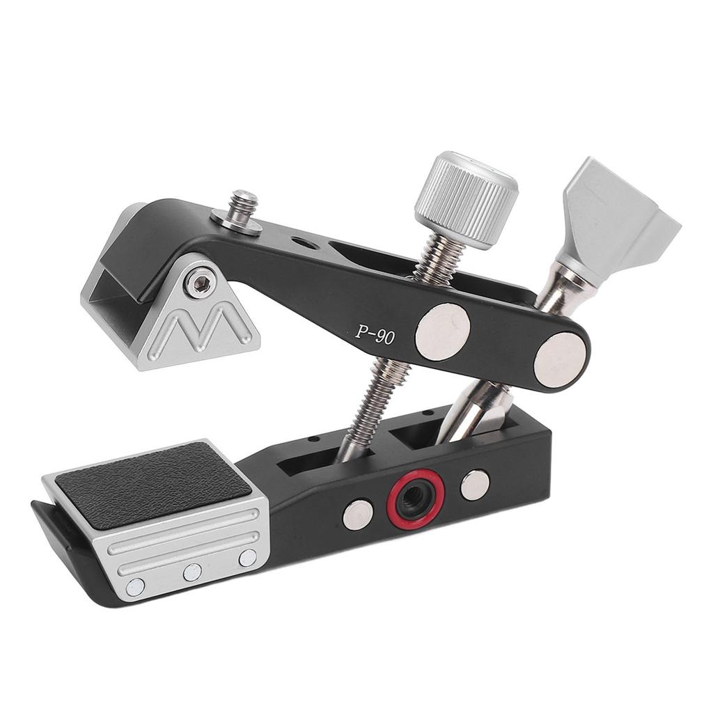 Photographic Equipment Clamp Double Axes Knob Locking Large Size Camera Accessory Magnetic Clamp with Leveling Tool