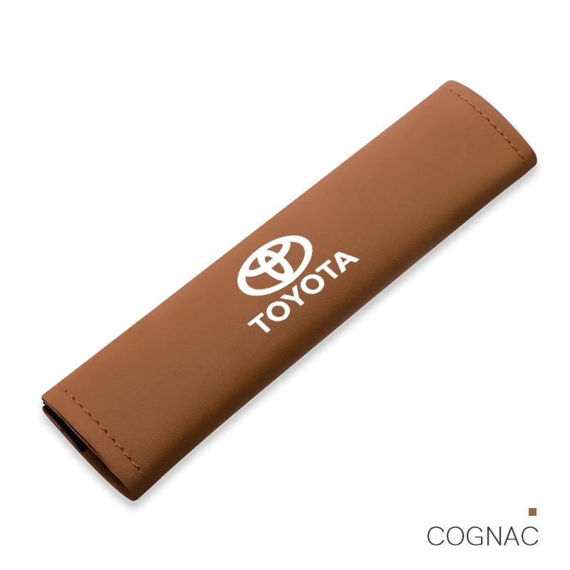 For Toyota Car Pu Leather Seat Belt Shoulder Protection Set Interior Accessories Gazoo Racing Corolla Crown Yaris Chr Auris Rav4