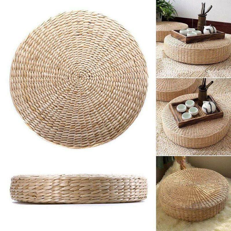 Eco-friendly Hand-woven Tatami Floor Pillow With Soft Sponge Filling For Comfort
