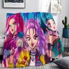 1pz Coperta in Flanella con Stampa Kpop Demon Hunters, Alta Qualità, Per Tutte le Stagioni, Decorazione per la Casa, Calore e Comfort, Perfetta per Regali di Natale
