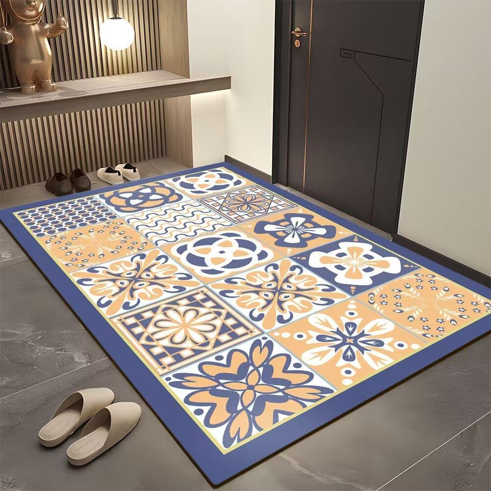 Tile Entrance Door Dirt-Resistant Bathroom Floor Mat Household Foot Mat Door Wear-Resistant Floor Mat