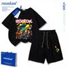 Fashionable children's cartoon pattern children's T-shirt+shorts children's shorts