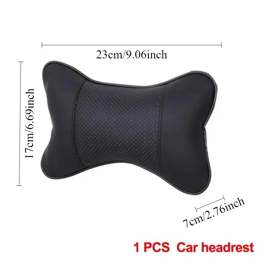 Polštářky na krk do auta oboustranné Pu Kůže Balení 1ks Opěrka hlavy pro úlevu od bolesti hlavy Vláknitý univerzální polštář do auta