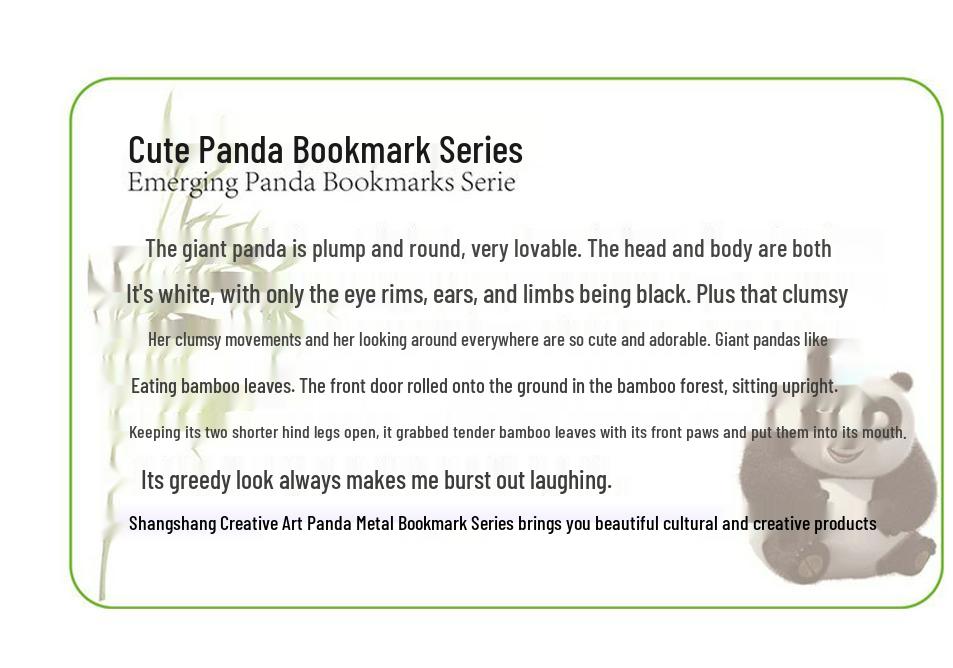 Cute Panda with Tassels - Peach Blossom Art Bookmark