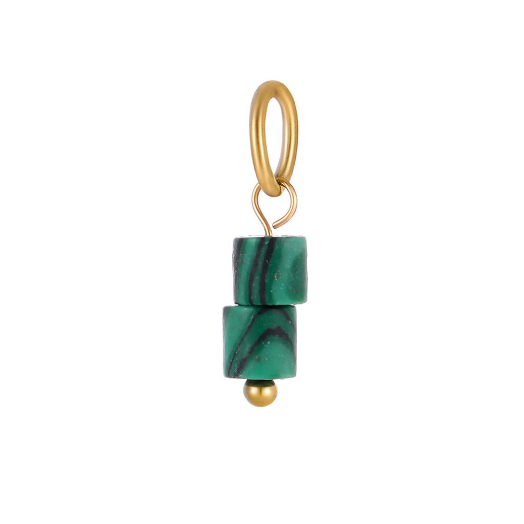 Trend Colorful Handmade Natural Stone DIY Necklace Charm Pendant 18K Gold Plated Stainless Steel Accessories Fashion Jewelry