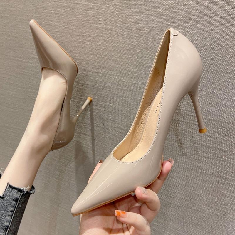 

6-Fashion simple single shoes women s pointed toe stiletto high heels solid color professional temperament women s shoes 40 телесный