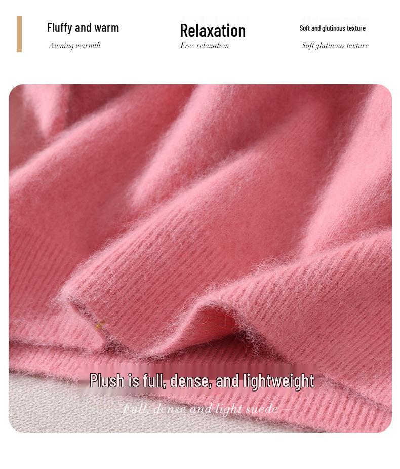 Damen Schlank geschnittener V-Ausschnitt Nerz Kaschmir Pullover, Große Größen, Herbst/Winter Pullover