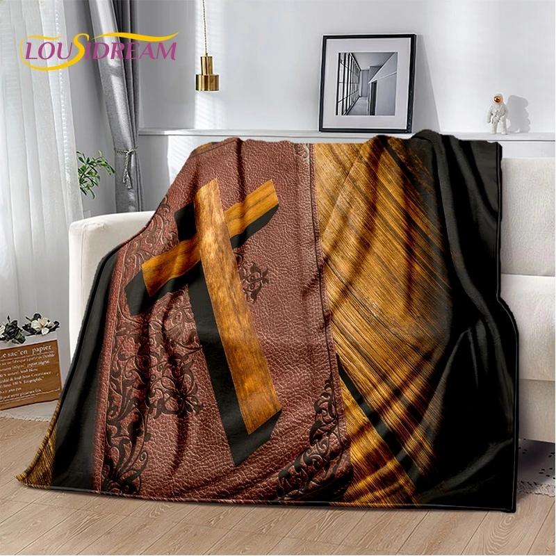 3D Pray Holy Bible Cross Jesus Soft Flannel Blanket for Bed Bedroom Sofa Picnic,Throw Blanket for Cover Outdoor Leisure Nap Gift