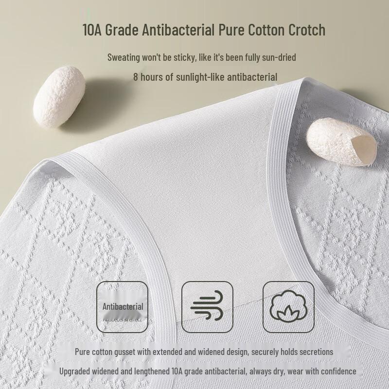 Palando Women's High-Waist Tummy Control Jacquard Pure Cotton Antibacterial Underwear