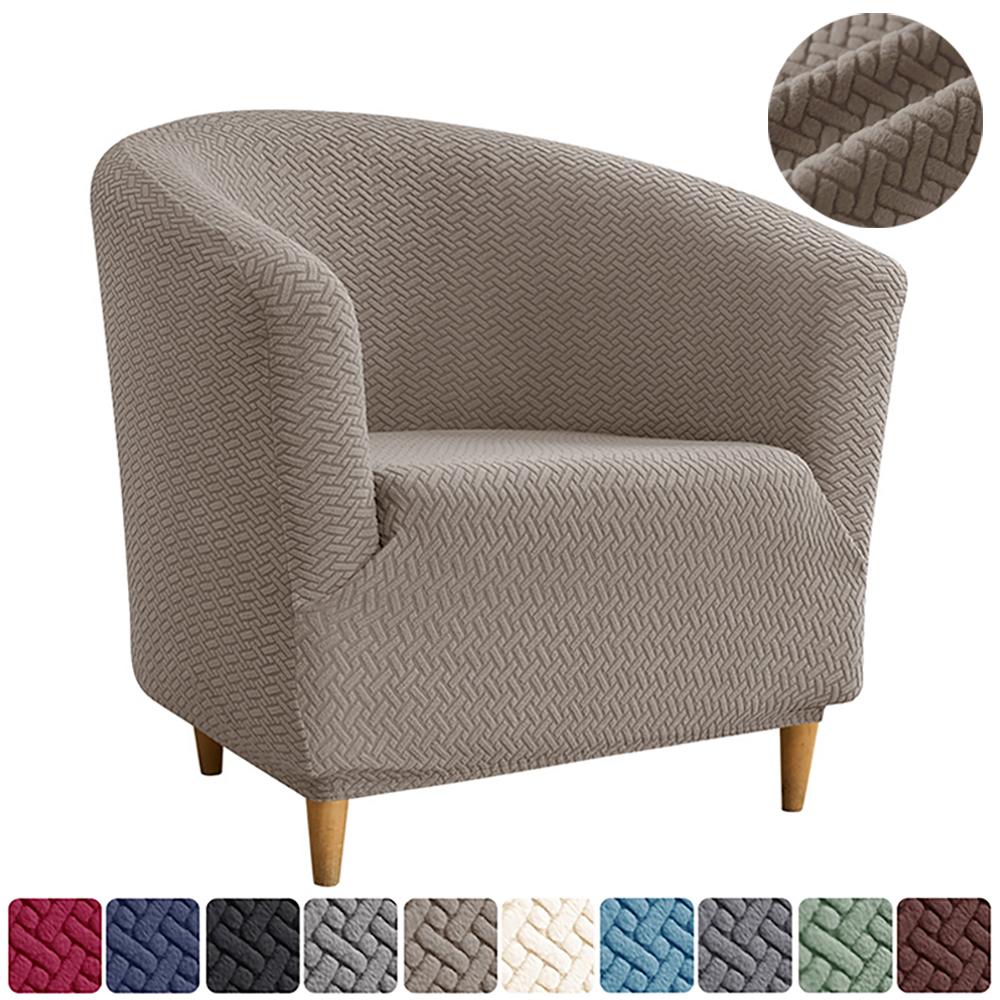 1PC Jacquard Tub Chair Cover Elastic Club Sofa Covers Stretch Spandex Single Armchair Sofa Slipcovers for Living Room Bar Home