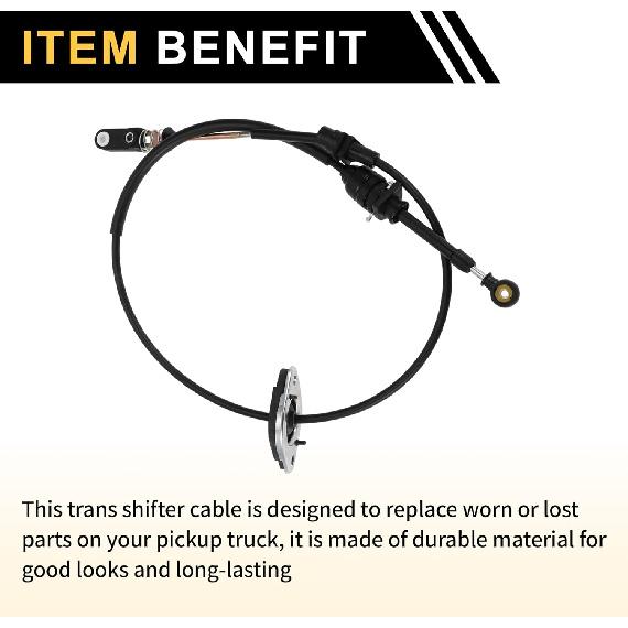 Automatic Transmission Gear Shifter Cable for Jeep Wrangler 2007-2010 Auto Trans Gear Shift Control Lever Cable No.52060164AC/52060164AD Metal Black