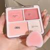 Heart Light Wave Four-Color Blush Highlighting Powder Blush Powder Expansion Color Matte Highlight Brightening Surface Middle Blusher Plate Nude Color