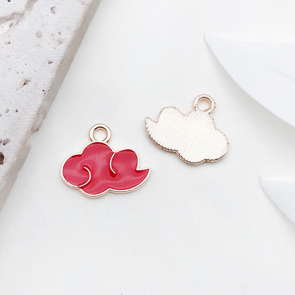 Red Cherry Blossom Oil Drop Keychain & Earrings Set: DIY Jewelry & Hair Accessories