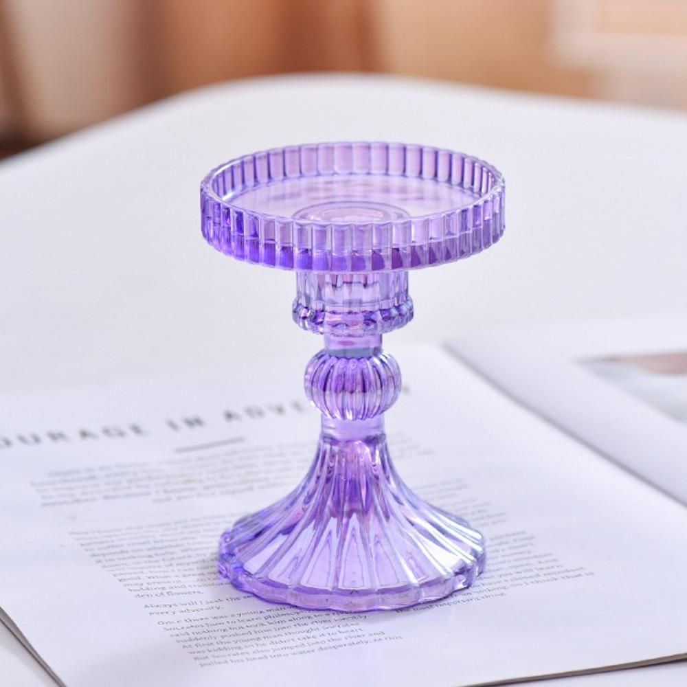 Creative Christmas Light Luxury High Footed Glass Candleholder Home Candleholder Base Romantic Wedding Table Creative Home Decor