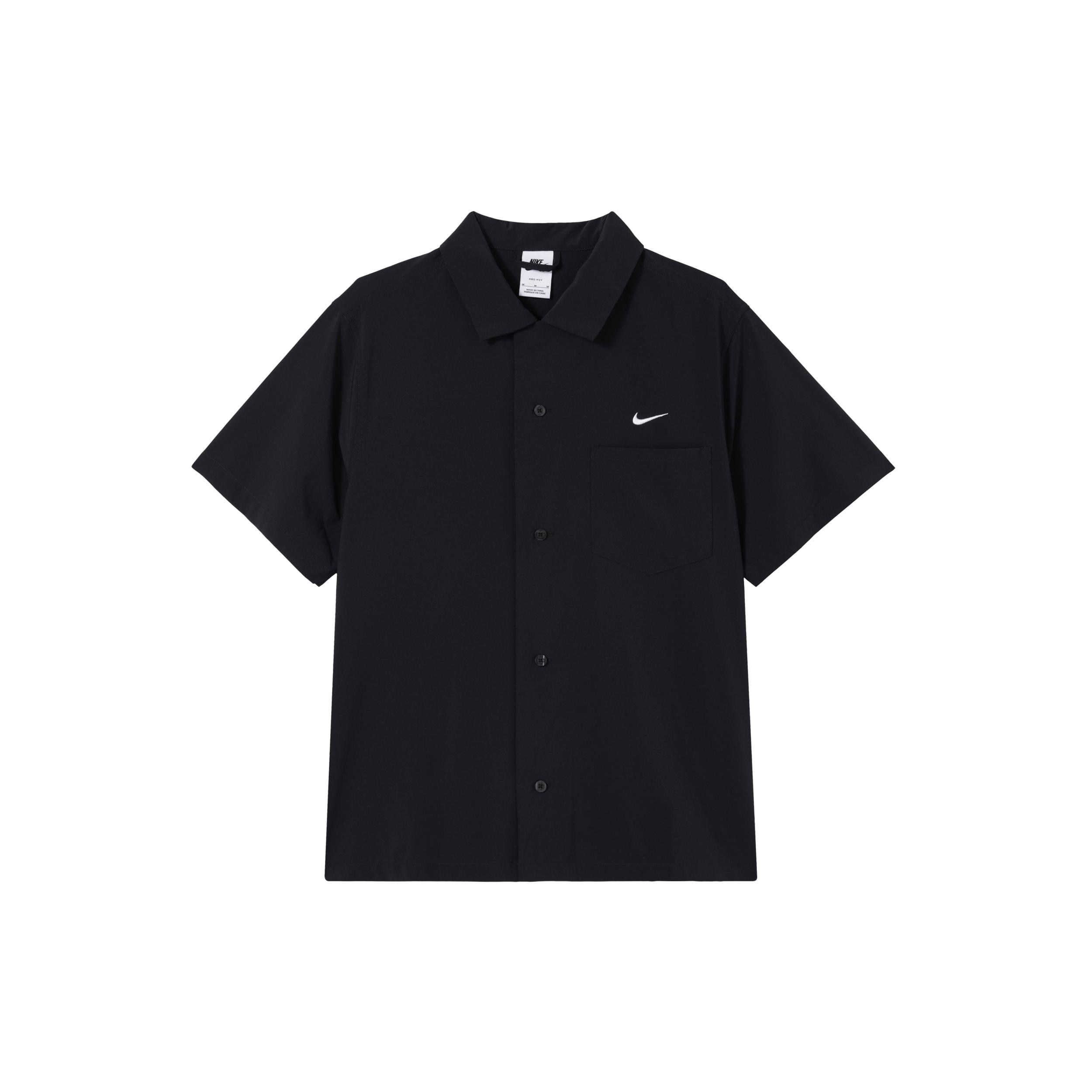 Рубашки Nike SB Унисекс Черная Умеренная Рубашка с Воротником DV9074-010 M