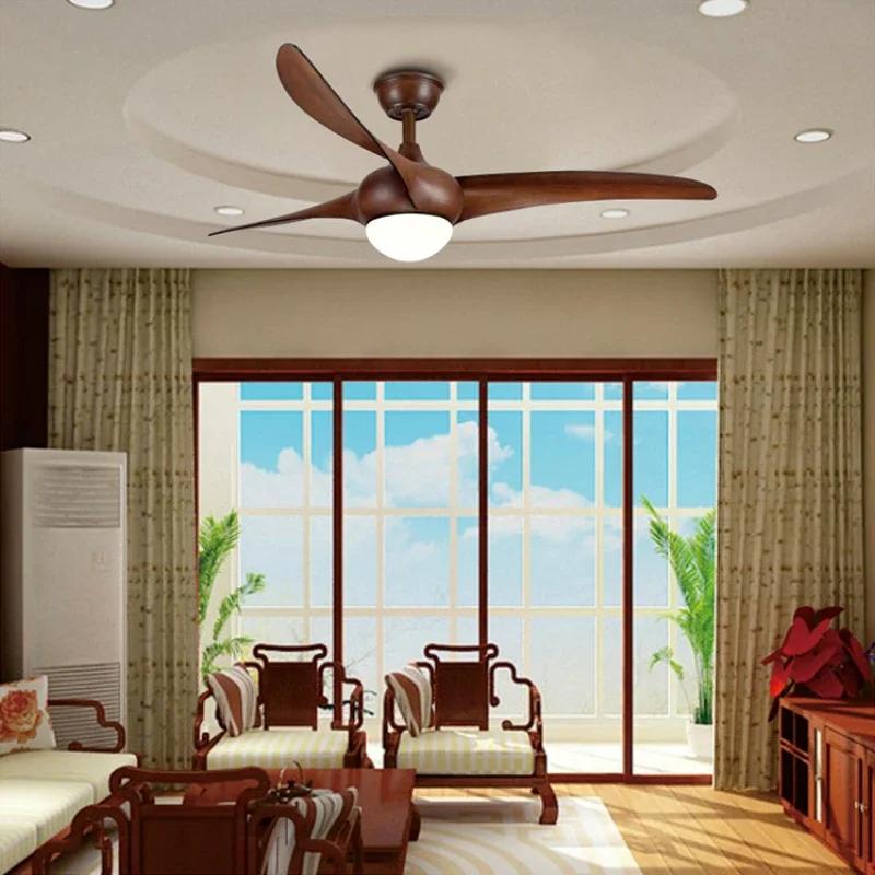 Nordic Ceiling Fan Light 52 Inch Ceiling Fan with Remote Control 3 Color Changing ABS Blades Silent Copper Motor Home 110v 220V