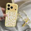 Floral Yellow Shell Pattern Phone Case for iPhone 16/17 Pro Max - Cute & Fresh Design for Women