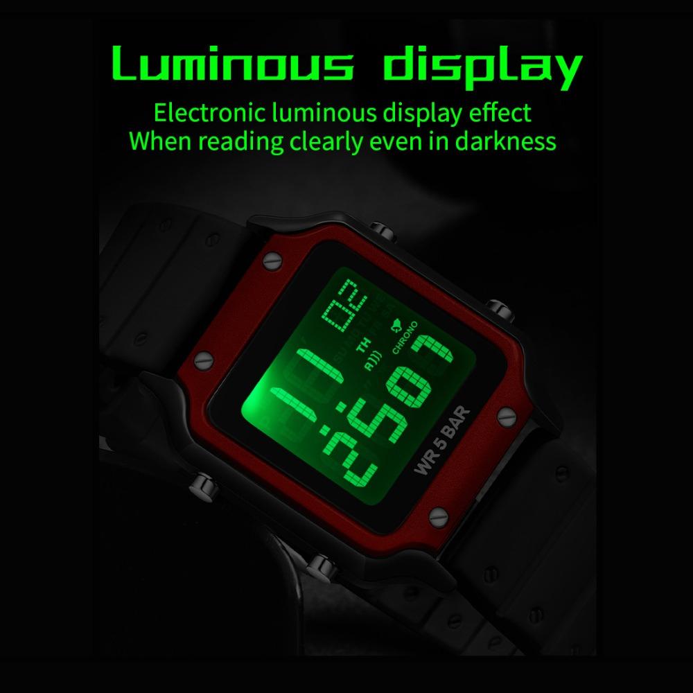 SANDA Electronic Watch Multifunctional Waterproof Sports Electronic Watch Fashion Trend Silicone Band Electronic Watch