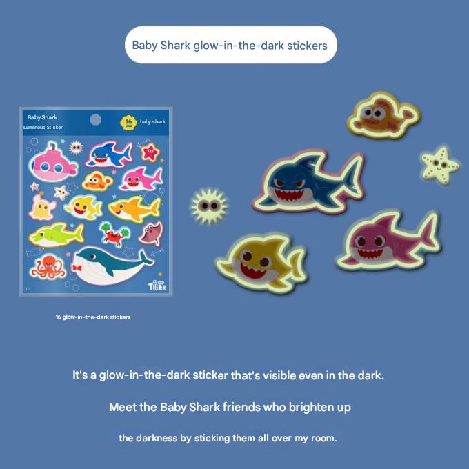 Made In Korea - Pinkfong Baby Shark Sticker Series (10 Options)