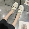 Beige Shoes For Women 2025 Summer Outside Mules Job Sandals Woman Slippers Slides Low Heel Easy Wears I Top Designs Luxury