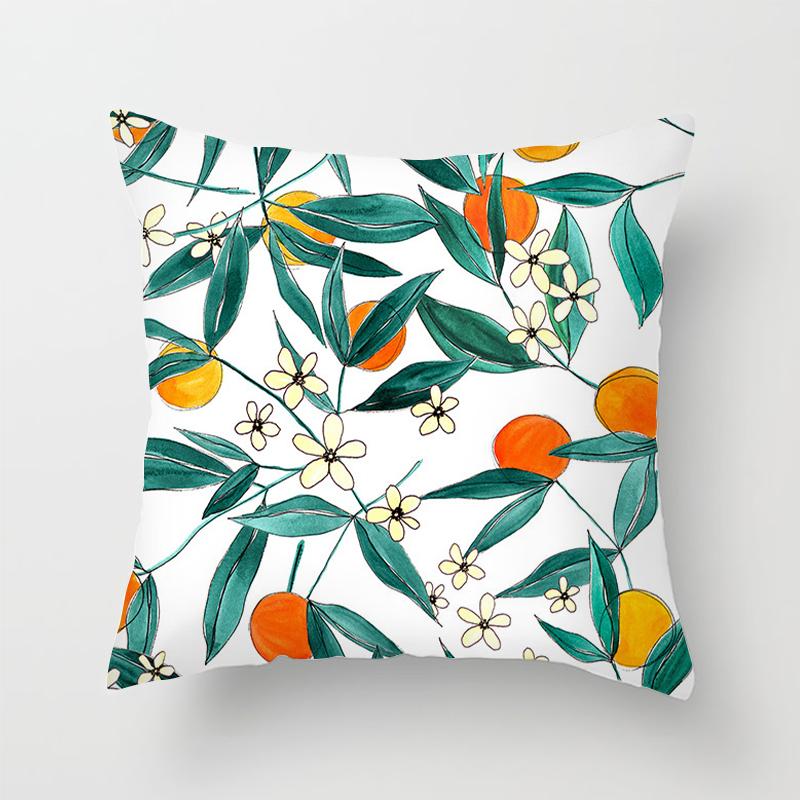 Home Decor Yellow Lemon Pattern Summer Cushion Cover Pillow Sofa Decorative